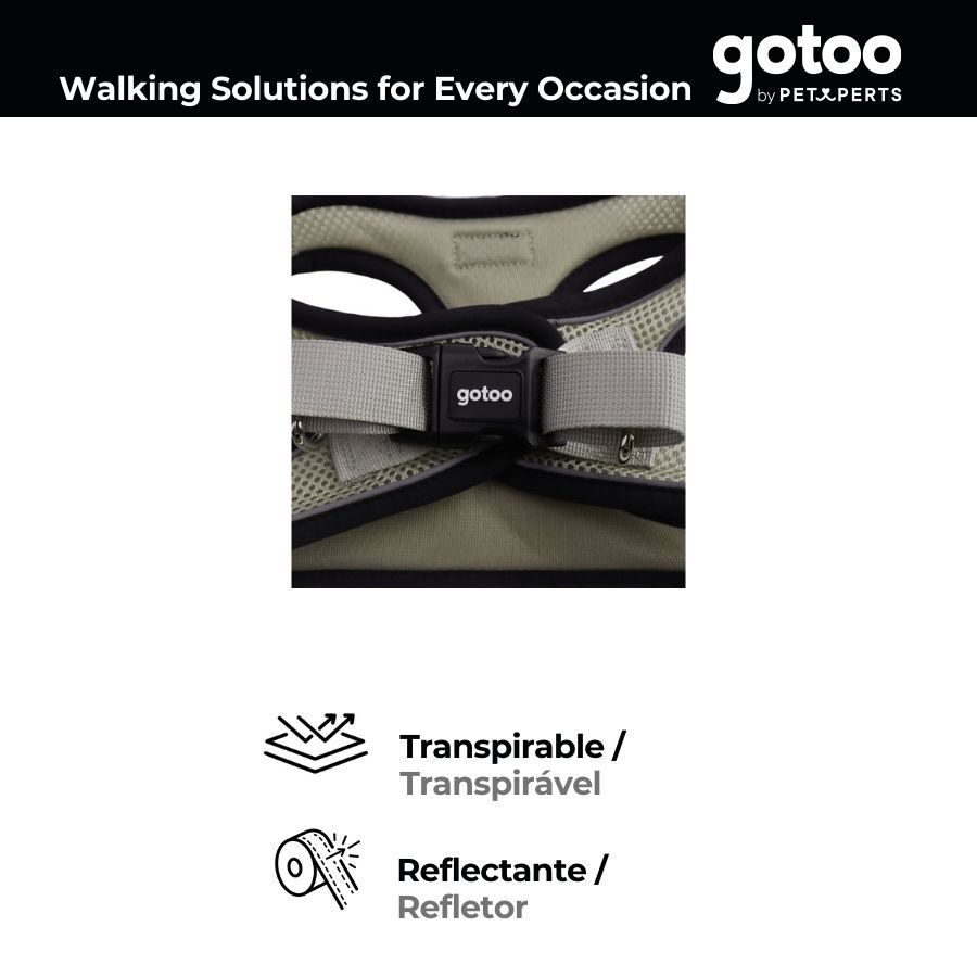 Gotoo Arn&eacute;s ajustable de malla  gris para perros, , large Imagen numero 4
