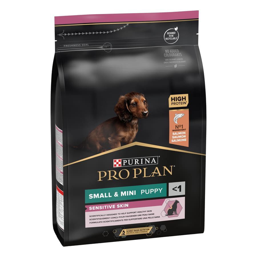 3 kg Pro Plan Puppy Small y Mini Salm&oacute;n pienso para Perros Piel, , large Imagen numero 1