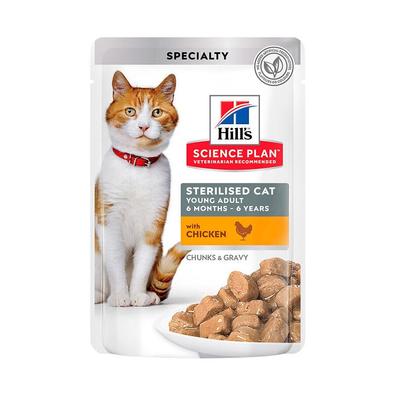 Hill&#039;s Science Plan Sterilized Young Adult Pollo sobre para gatos thumbnail