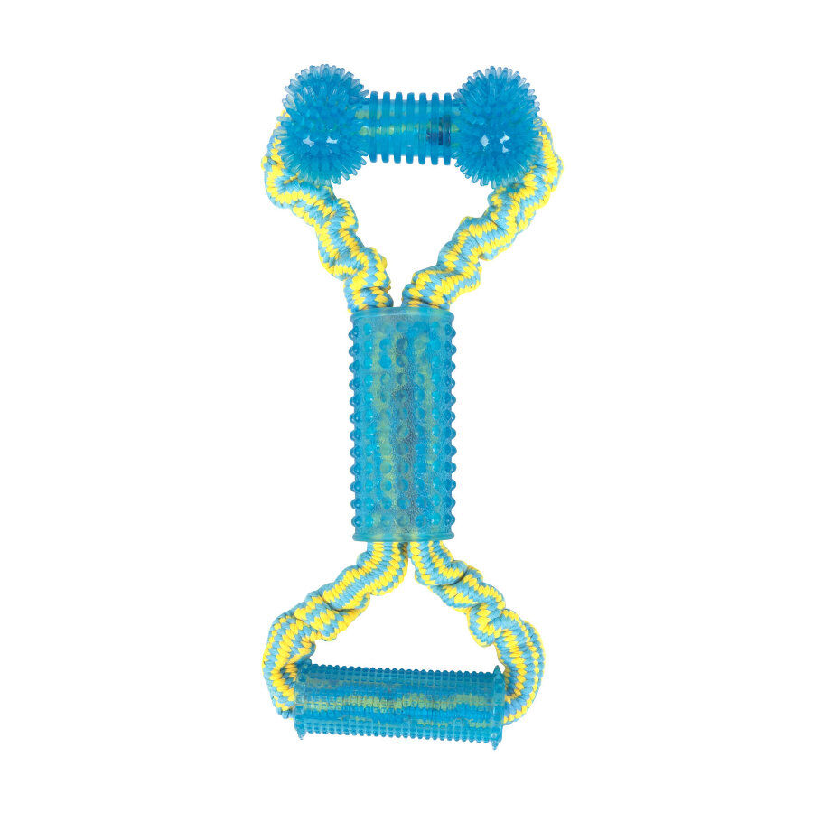 Tootoy! Tug Bone Blue Hueso de Goma con Cuerda para perros, , large Imagen numero 2