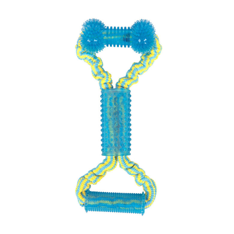 Tootoy! Tug Bone Blue Hueso de Goma con Cuerda para perros thumbnail