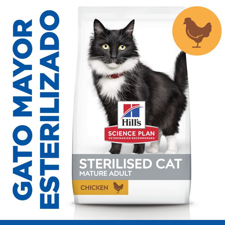 Hill&#039;s Science Plan Sterilised Mature Adult Pollo pienso para gatos thumbnail
