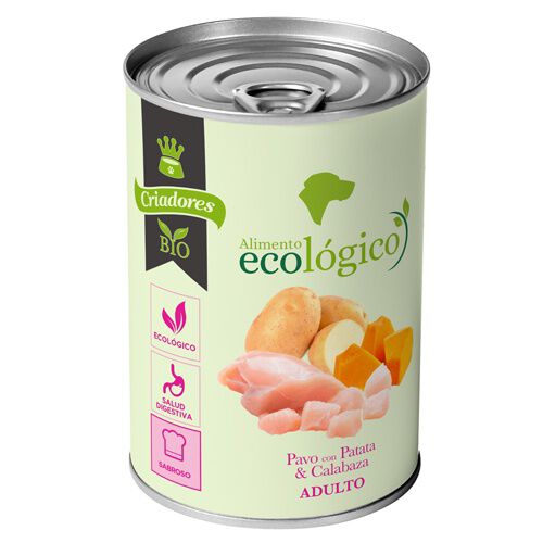 Criadores Ecol&oacute;gico H&uacute;medo para perros pavo-patata Imagen numero 1