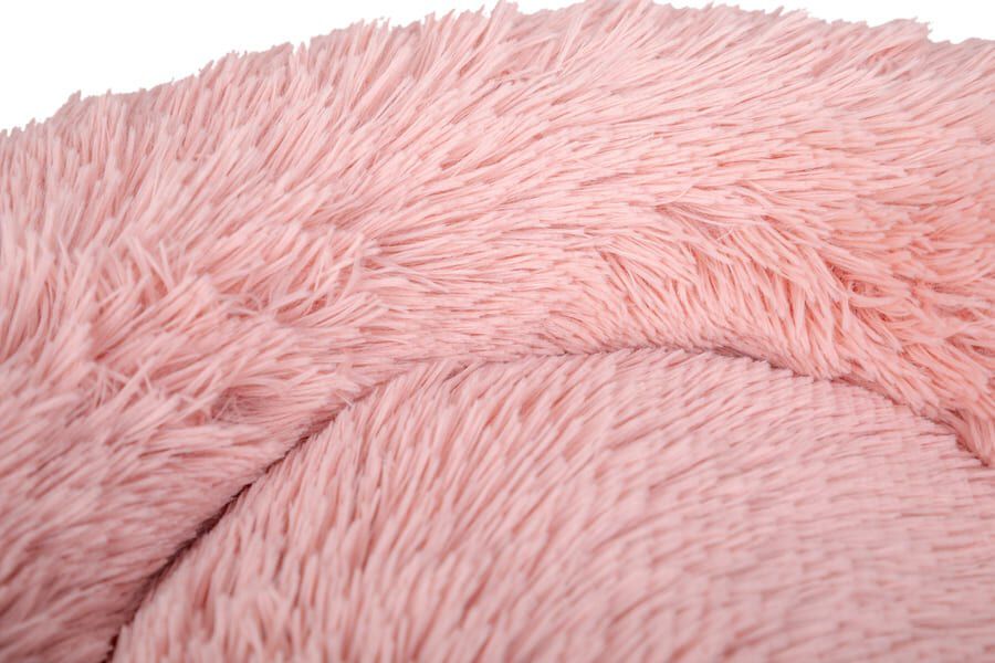 Leeby Cama Donut Antiestrés de Pelo Rosa para gatos thumbnail