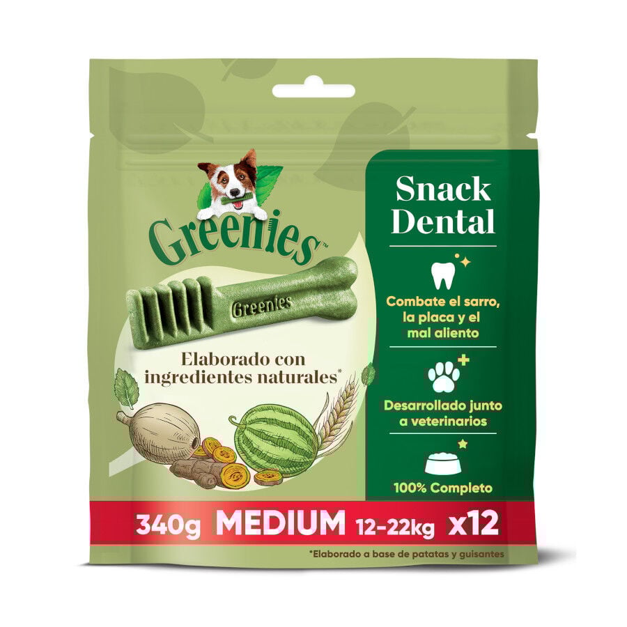 12 barritas Greenies Medium Snacks Dentales Naturales para perros medianos, , large Imagen numero 1