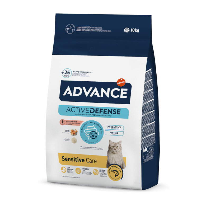 10 kg Advance Sensitive Adult Salmón y Arroz pienso para gatos,  Imagen numero 1 10 kg Advance Sensitive Adult Salmón y Arroz pienso para gatos, , large Imagen numero 1
