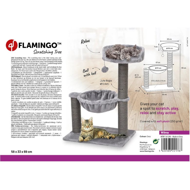 Flamingo Wilma Árbol Rascador Gris para gatos,  Imagen numero 2 Flamingo Wilma Árbol Rascador Gris para gatos, , large Imagen numero 2
