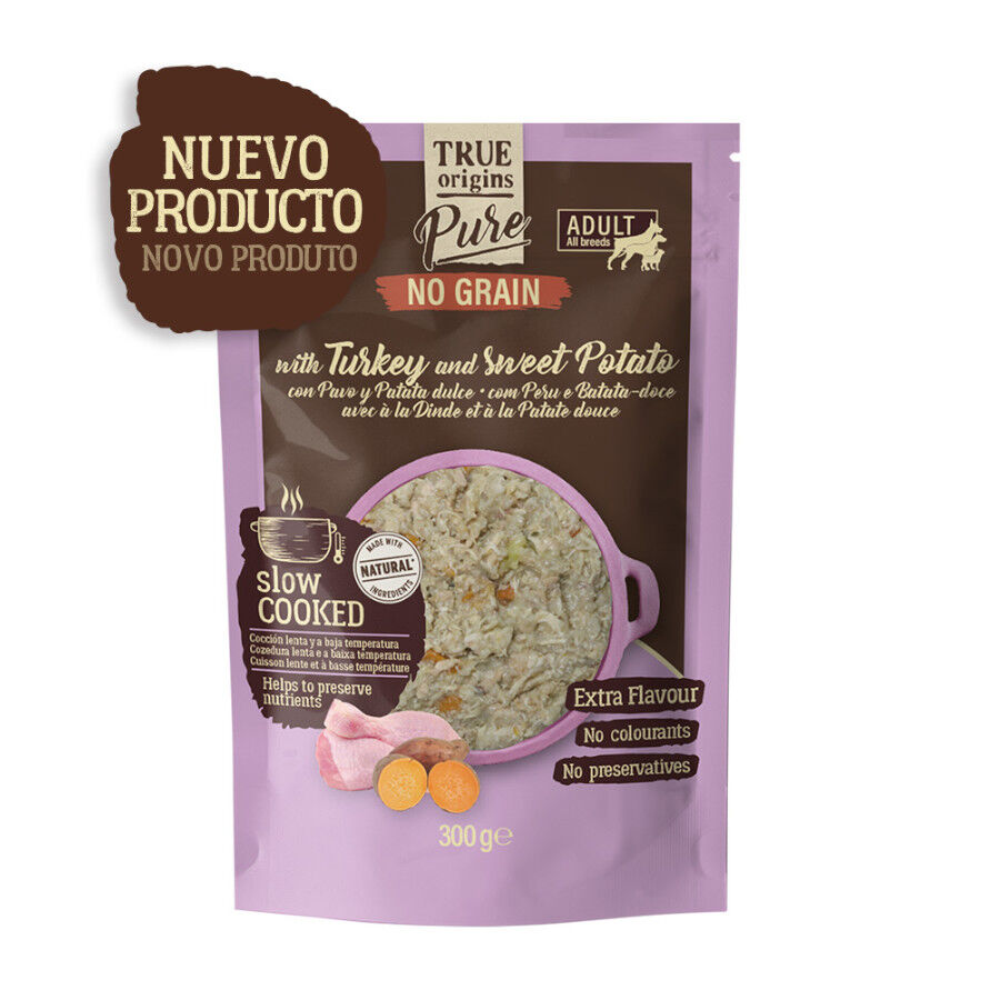 True Origins Pure Adult Gently Coocked Pavo y Patata sobre para perros thumbnail