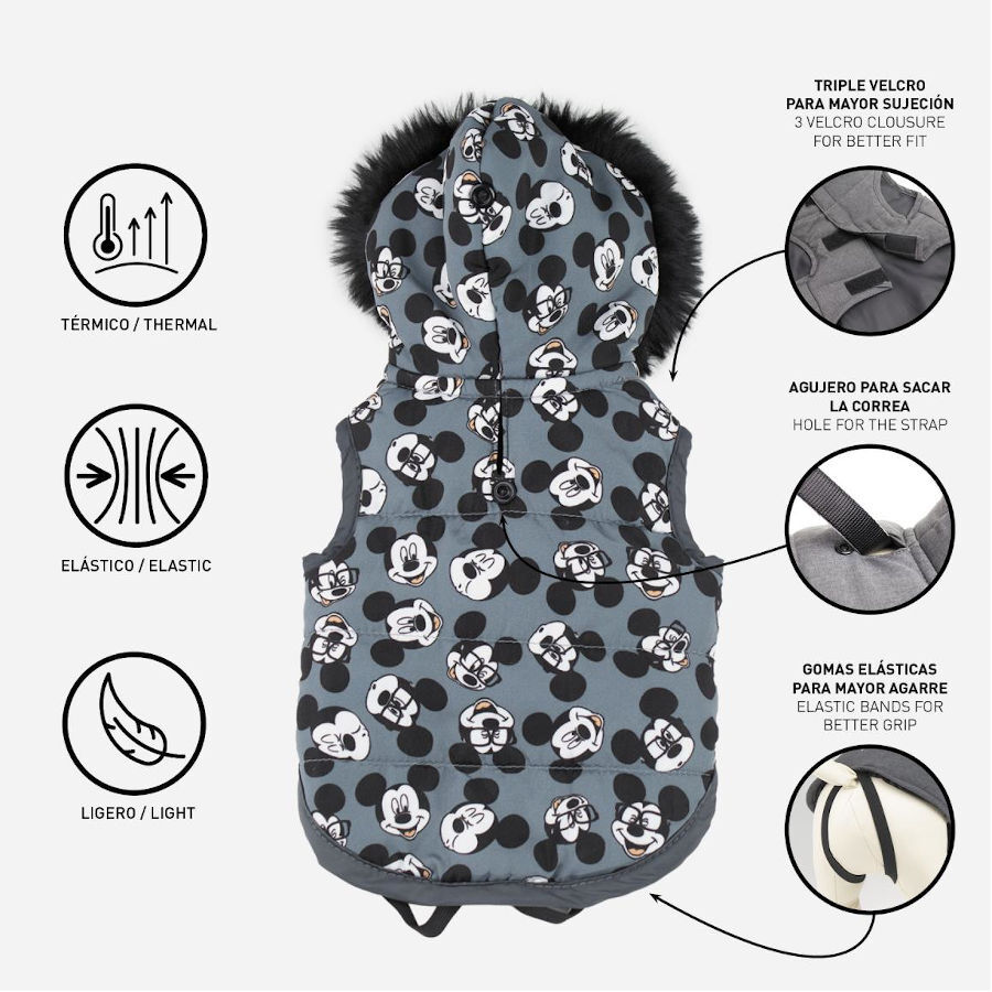 Disney Mickey Mouse Abrigo Gris con Estampado para perros thumbnail