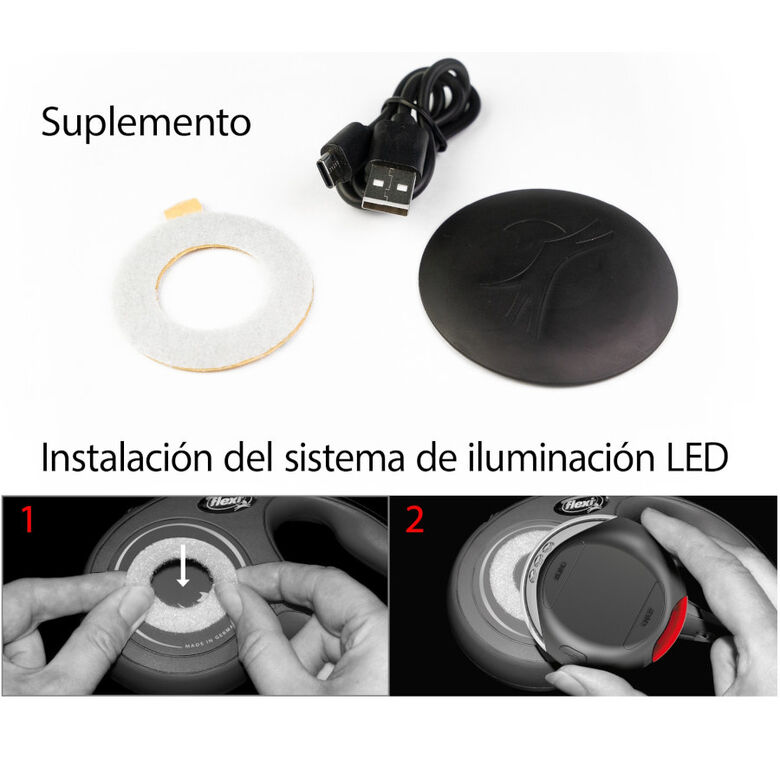 Flexi Literna de Luz led negra para correas thumbnail