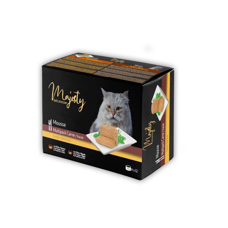 Majesty Adult Gold Selection Mousse Carne lata para gatos – Pack, , large image number null