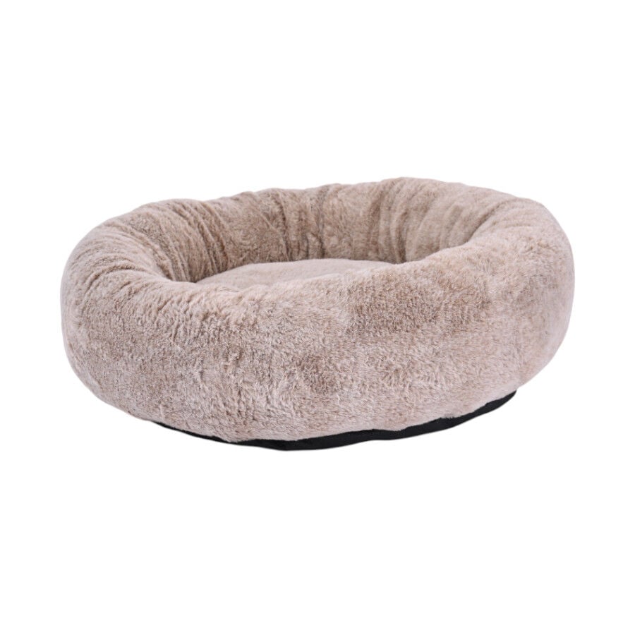 Lebby cama suave redonda beige para perros