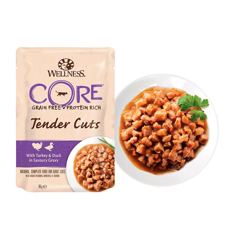 Wellness Core Tender Cuts Pollo y Pato sobre en salsa para gatos thumbnail
