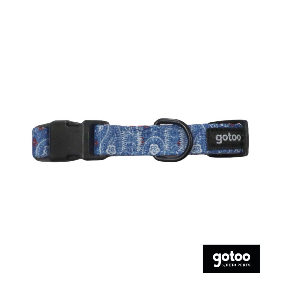 Gotoo Collar estampado cachemira azul para perros, , large Imagen numero 2