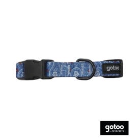 Gotoo Collar estampado cachemira azul para perros