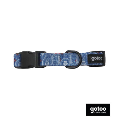 Gotoo Collar estampado cachemira azul para perros