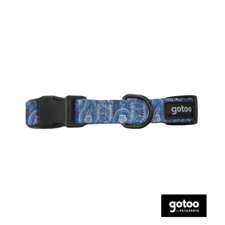Gotoo Collar estampado cachemira azul para perros thumbnail