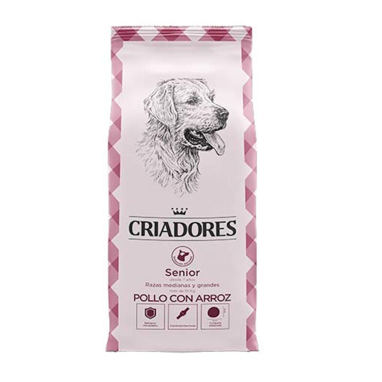 Criadores Senior Pollo y Arroz pienso para perros de razas medianas y grandes thumbnail