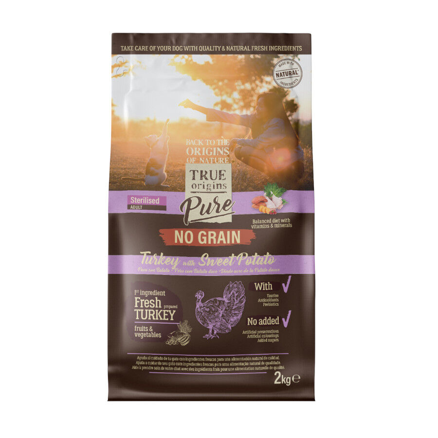 True Origins Pure Adult Sterilised Grain Free Pavo pienso para gatos thumbnail