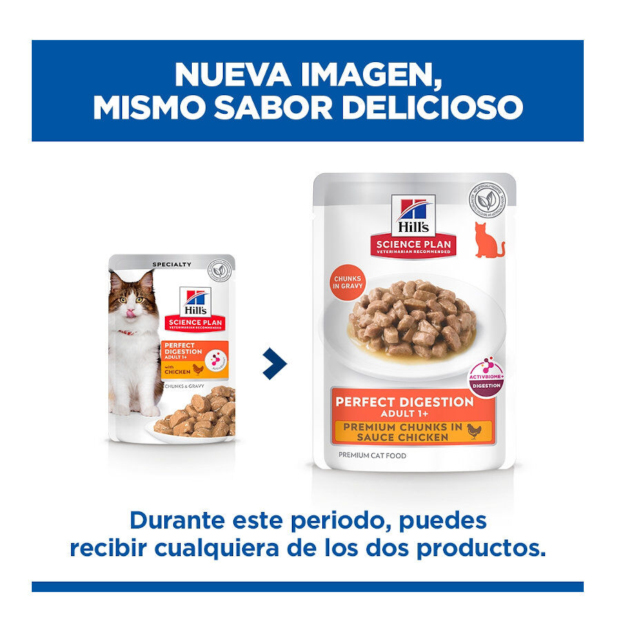 85 g Hill's Science Plan Adult Perfect Digestion Pollo comida h&uacute;meda para gatos, , large Imagen numero 7