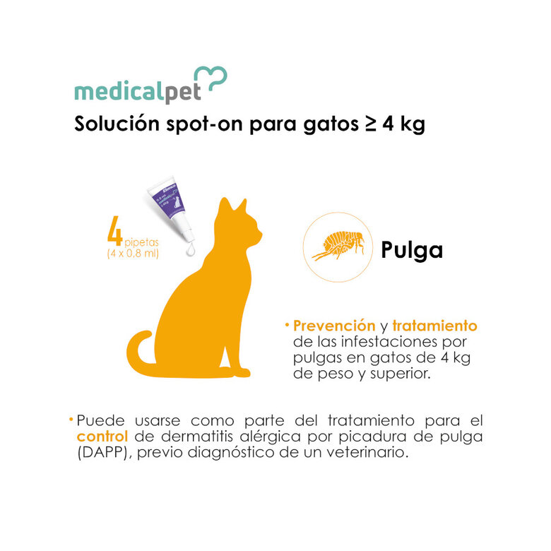 Medicalpet Pipetas Antiparasitarias para gatos,  Imagen numero 2 Medicalpet Pipetas Antiparasitarias para gatos, , large Imagen numero 2