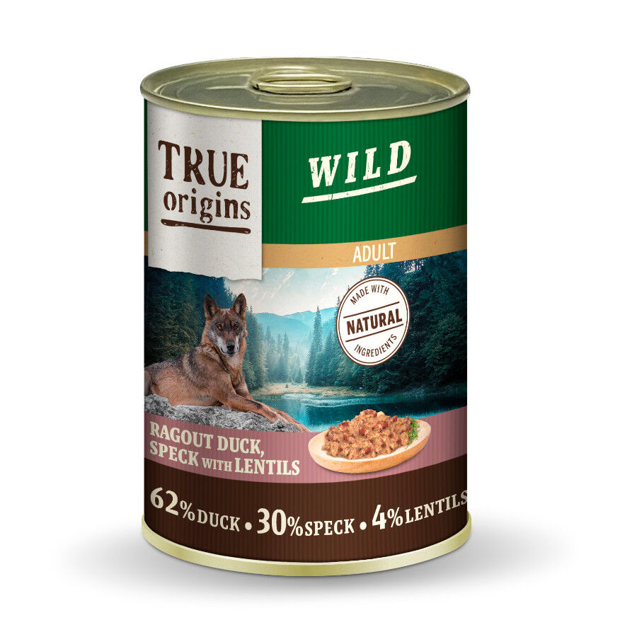 400 g True Origins Wild Adult Dados de Pato con Speck y Lentejas lata para perros, , large Imagen numero 1