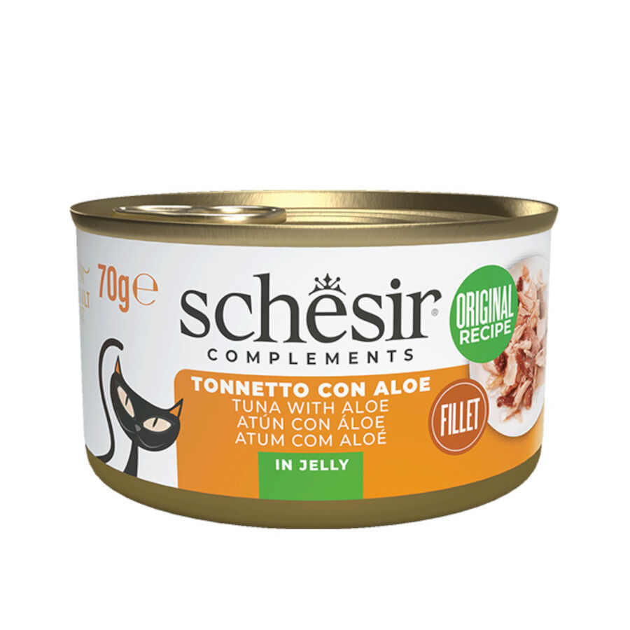 Schesir Filetes de Atún con Aloe en Gelatina lata para gatos