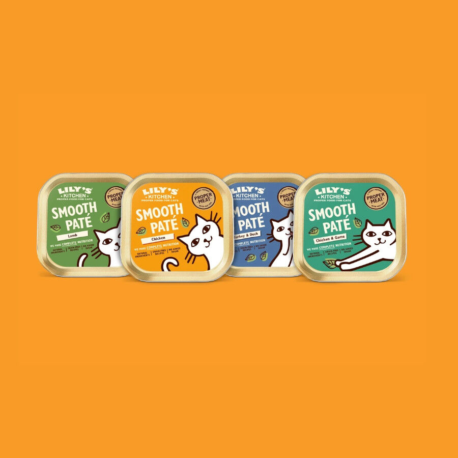 Lily&#039;s Kitchen Feline Smooth Selection paté tarrinas para gatos thumbnail