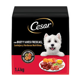 Cesar Buey y Aves Frescas pienso semihúmedo para perros