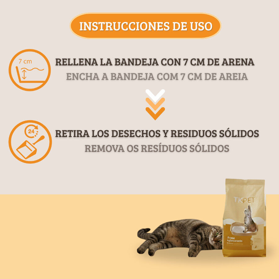 10 L TK-Pet Arena Aglomerante de Bentonita Natural con perfume de Naranja para gatos, , large Imagen numero 4