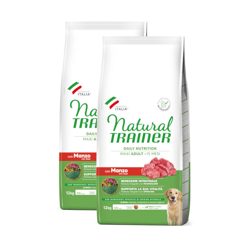 Natural Trainer Adult Maxi Buey y Arroz pienso para perros