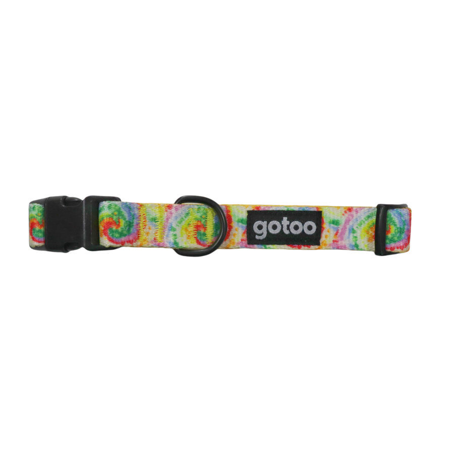 Gotoo Collar estampadado Tie Dye amarillo para perro