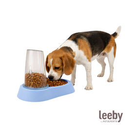 Leeby Tolva Dispensadora de Comida Color Azul para perros y gatos