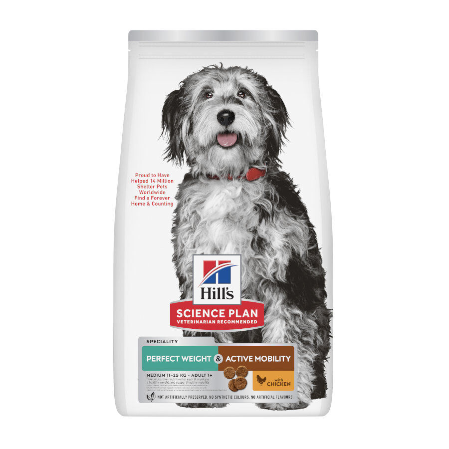 12 kg Hill's Science Plan Perfect Weight y Active Mobility pollo pienso para perros medianos, , large Imagen numero 1