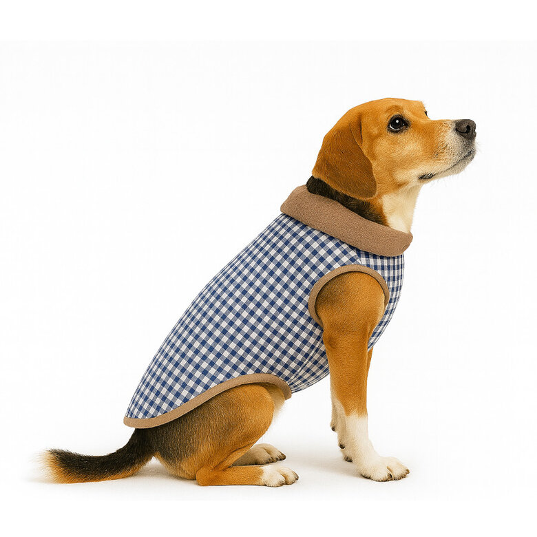 Outech Abrigo Estampado Vichy Azul para perros,  Imagen numero 4 Outech Abrigo Estampado Vichy Azul para perros, , large Imagen numero 4
