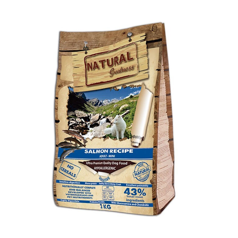 2 kg Natural Greatness Mini Sensitive Salmón pienso para perros,  Imagen numero 1 2 kg Natural Greatness Mini Sensitive Salmón pienso para perros, , large Imagen numero 1