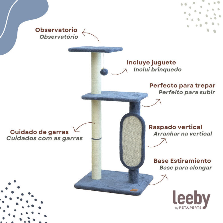 Leeby Voltaire torre rascador con juguete para gatos thumbnail