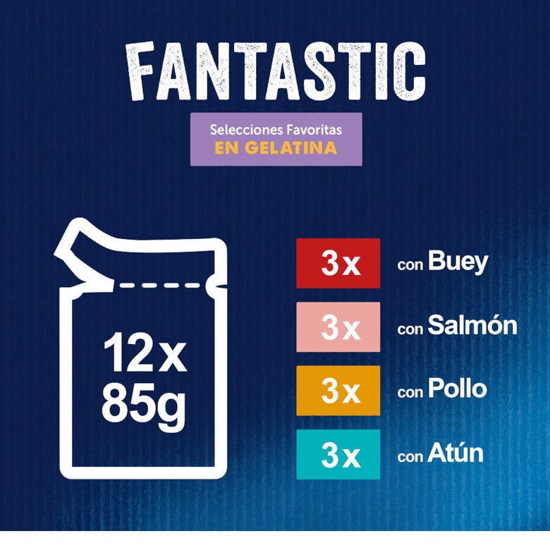 12 sobres x 85 g Felix Fantastic Selecciones Favoritas sobres en gelatina ,  Imagen numero 4 12 sobres x 85 g Felix Fantastic Selecciones Favoritas sobres en gelatina , , large Imagen numero 4