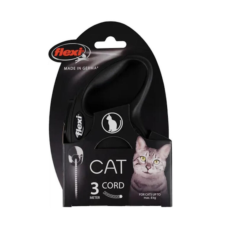 Flexi New Classic Correa Extensible Negra para gatos thumbnail