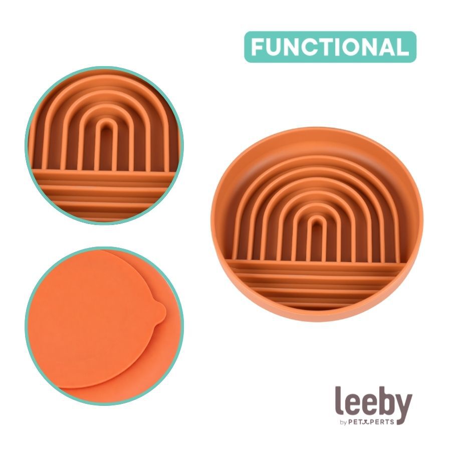 Leeby Comedero Antivoracidad Naranja para perros, , large Imagen numero 4