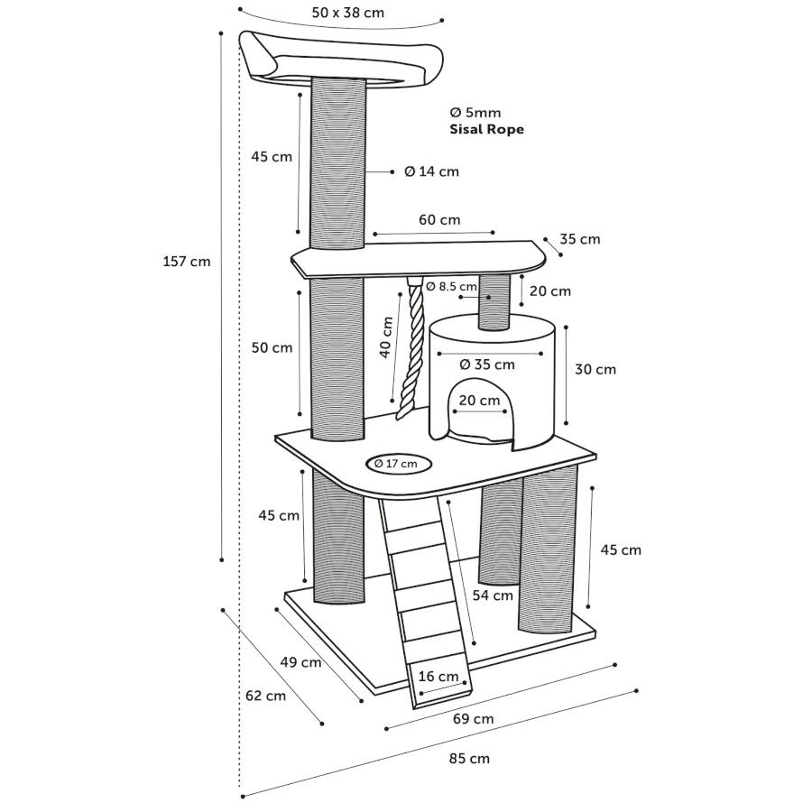 Flamingo Árbol Rascador Edan Gris para gatos thumbnail