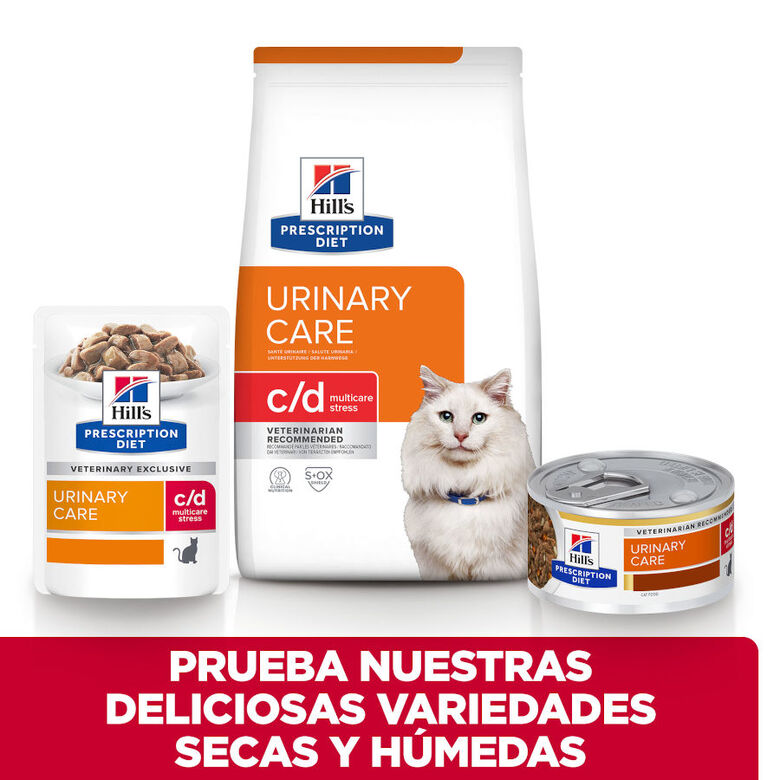Hill&#039;s Prescription Diet c/d Cuidado Urinario Estrés Estofado de Atún lata para gatos thumbnail