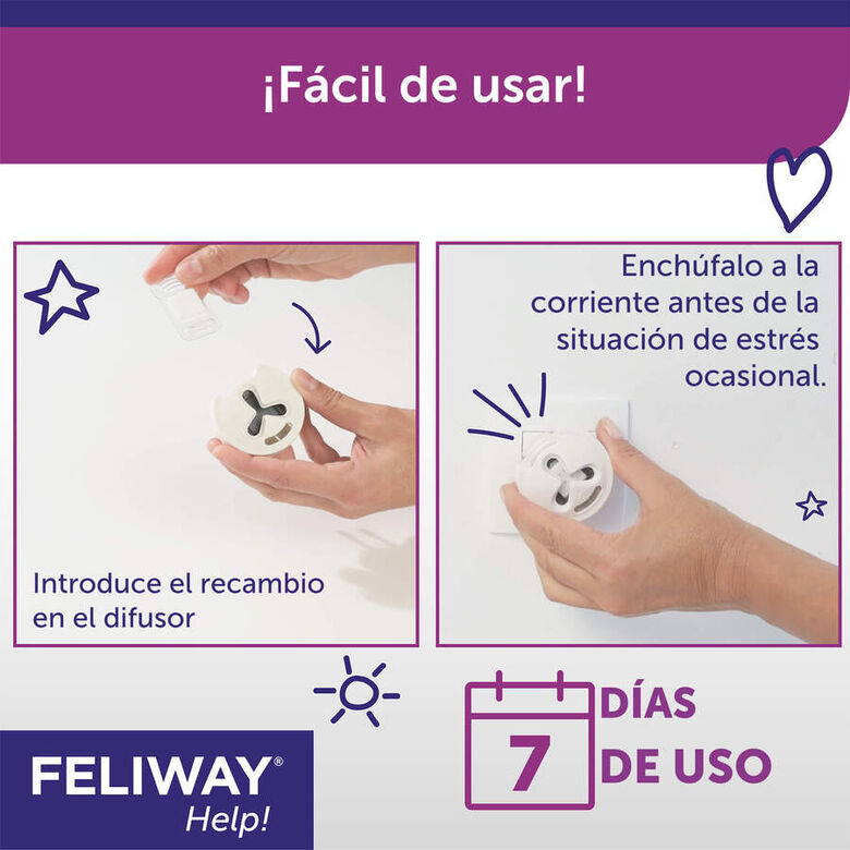 Feliway Help Difusor y Recambio con feromonas para el estrés ocasional thumbnail