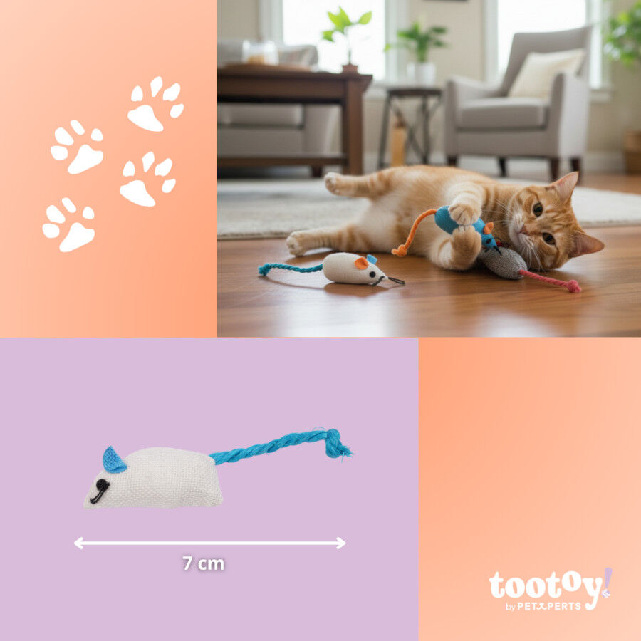 Tootoy! Ratón de Tela Colores Variados para gatos thumbnail