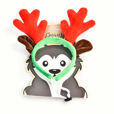 Guau Christmas Diadema de Reno para perros