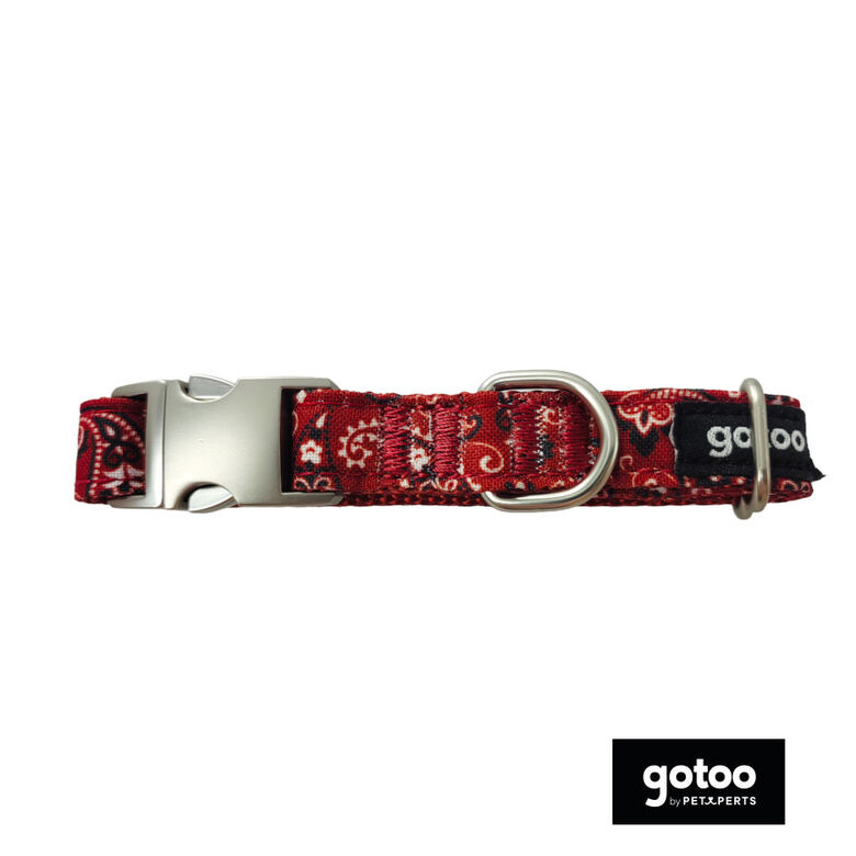 Gotoo Collar estampado cachemira rojo para perros thumbnail