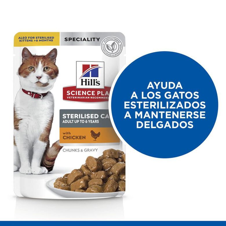 Hill&#039;s Science Plan Sterilized Young Adult Pollo sobre para gatos thumbnail
