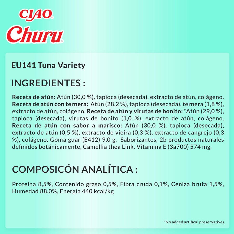 Churu Snack Líquido Variedades de Atún para gatos thumbnail