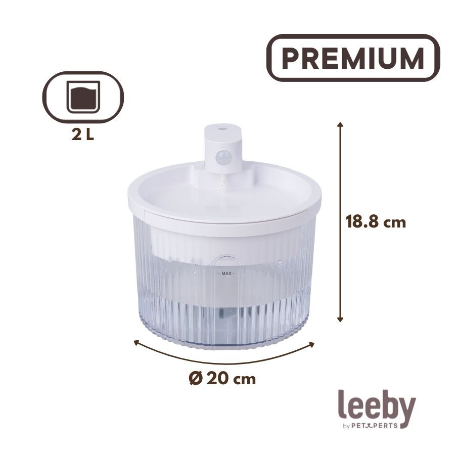 Leeby Fuente de Agua sin Cables Blanco para perros y gatos, , large Imagen numero 4