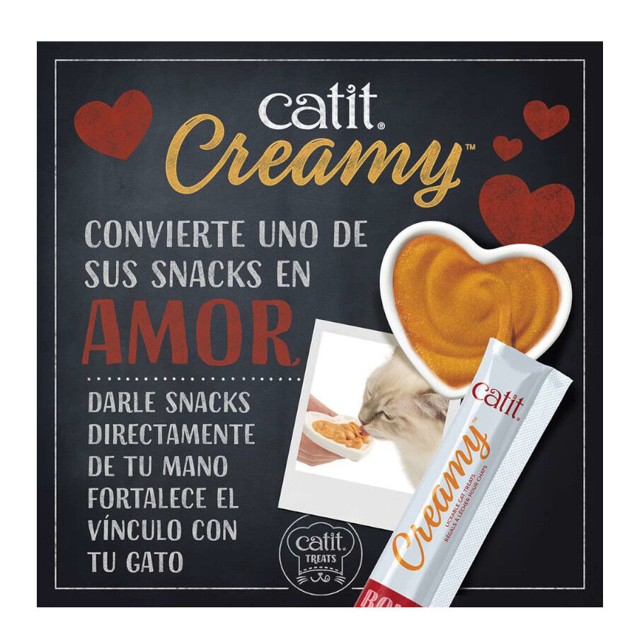 4 sobres x 10 g Catit Creamy Snack L&iacute;quido de At&uacute;n para gatos, , large Imagen numero 2